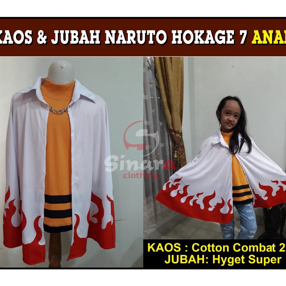DiSkon  JUBAH dan kaos Naruto Hokage 7 Anak