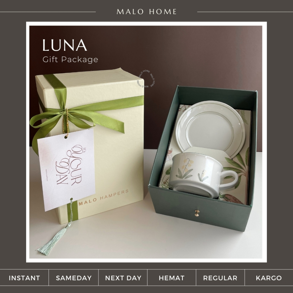 

MALOHOME - LUNA PREMIUM GIFT BOX Hampers Gift Box ramadhan lebaran hadiah premium box gift untuk keluarga hampers berkualitas premium piring cantik gelas cantik custom hampers