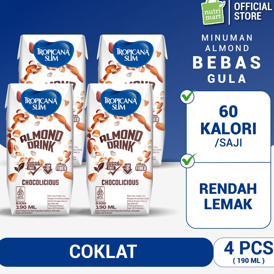 

Promosi Menarik Tropicana Slim Almond Drink Chocolicious 19ml 4 pcs Minuman Almond Cokelat Bebas Gula Ready to Drink