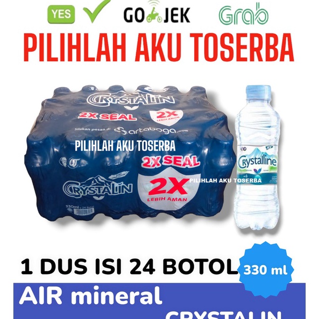 

Kilat Hemat CRYSTALIN Air Mineral Botol Mini Pet 33 ml HARGA 1 DUS ISI 24