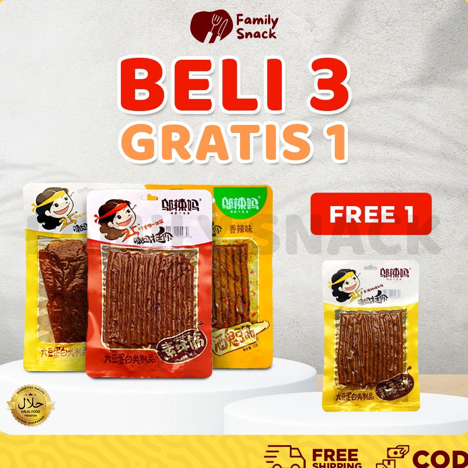 

Paket Ekslusif Latiao Family Snack HALAL Buy 3 Get 1 Free Wulama Latiao Bundle Wulama Gluten Cemilan Snack A Food Vegetarian Latiao