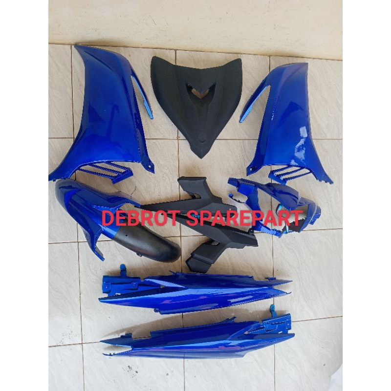 Cover body full set body halus Yamaha Jupiter MX new 135 biru mix hitam