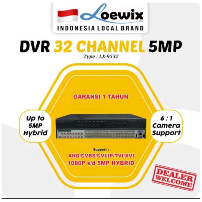 LOEWIX DVR 32 CHANNEL LX-9032 XMEYE 32CH UP TO 8MP SUPPORT 4 HARDDISK
