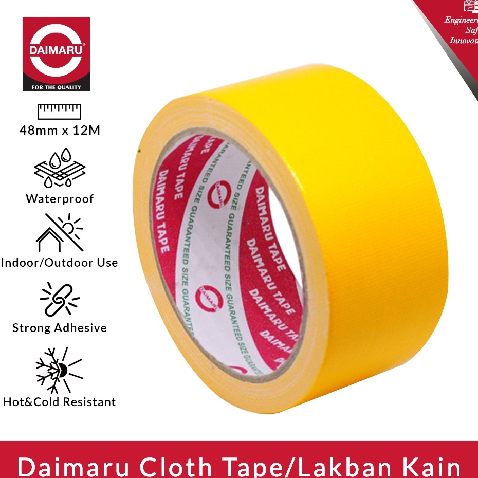 

Promo Terlaris Daimaru Cloth Tape Lakban Kain Warna Kuning 48 mm x 12 meter