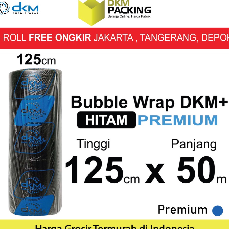 

Lebih Istimewa Plastik Bubble Wrap 125cm x 5m HITAM PREMIUM DKM PLUS PREMIUM Bubblewrap ROLL