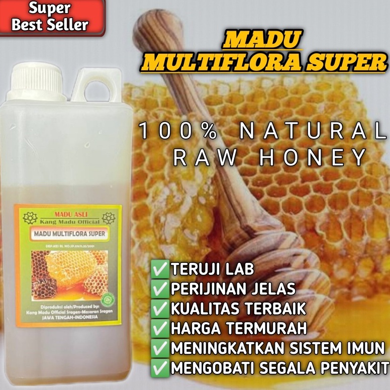 

Supreme MADU ASLI MURNI MULTIFLORA SUPER PREMIUM 1 Alami Pure Natural Raw Honey Minuman Herbal Premium PROMO CUCI GUDANG BELI ECER HARGA GROSIR