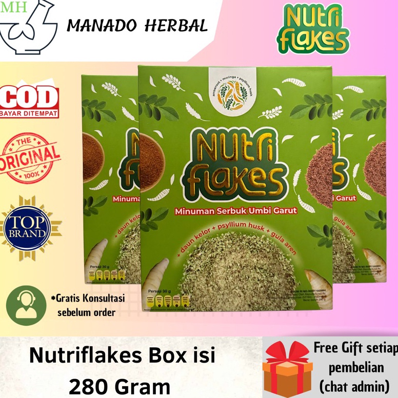 

Buy here MANADO Free Ongkir Nutriflakes Sereal Umbi Garut Atasi Maag 1 ORIGINAL Agen Resmi