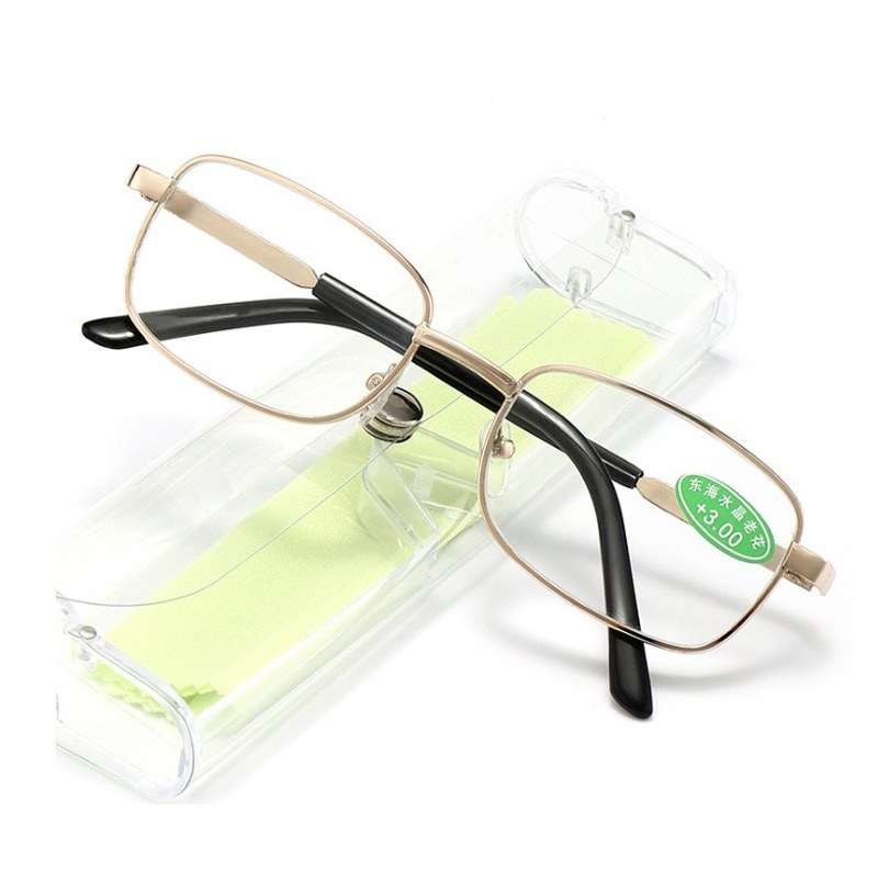 Kacamata Baca +1, +1,5, +2, + 2,5, + 3, +3,5, + 4  Pria Wanita Stainless Steel Lensa Plus Anti Radia