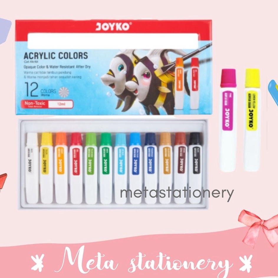 

Model Trending Acrylic Color Cat Akrilik Joyko 12 Color Warna