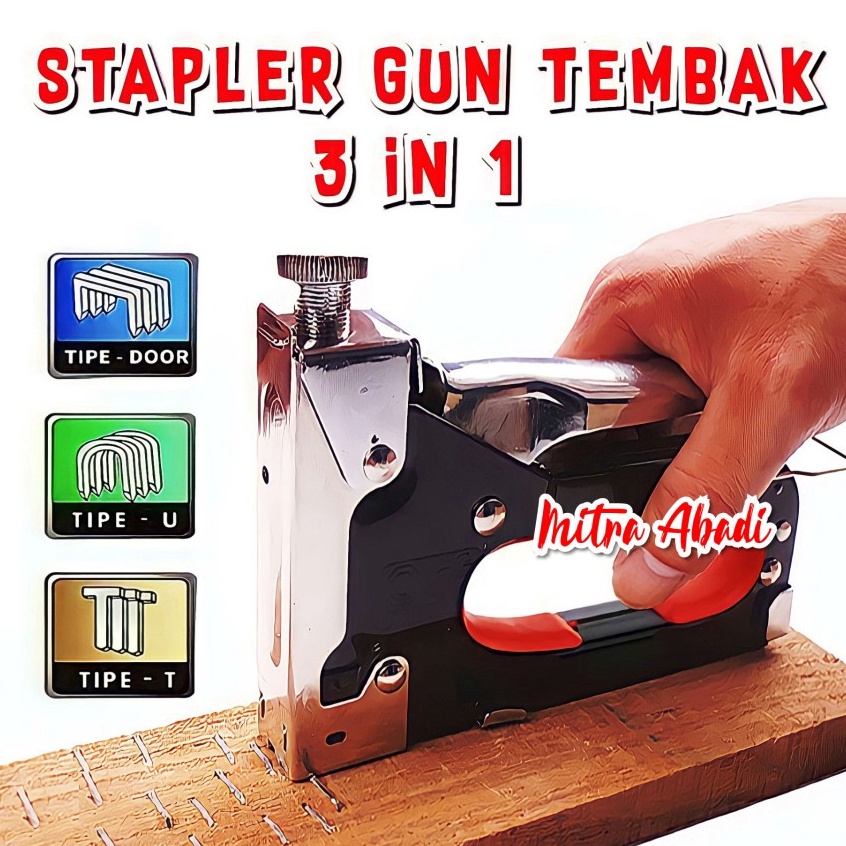 

Kejutan Favorit Staples Stapler Gun Tacker Tembak 3 IN 1 SERBAGUNA