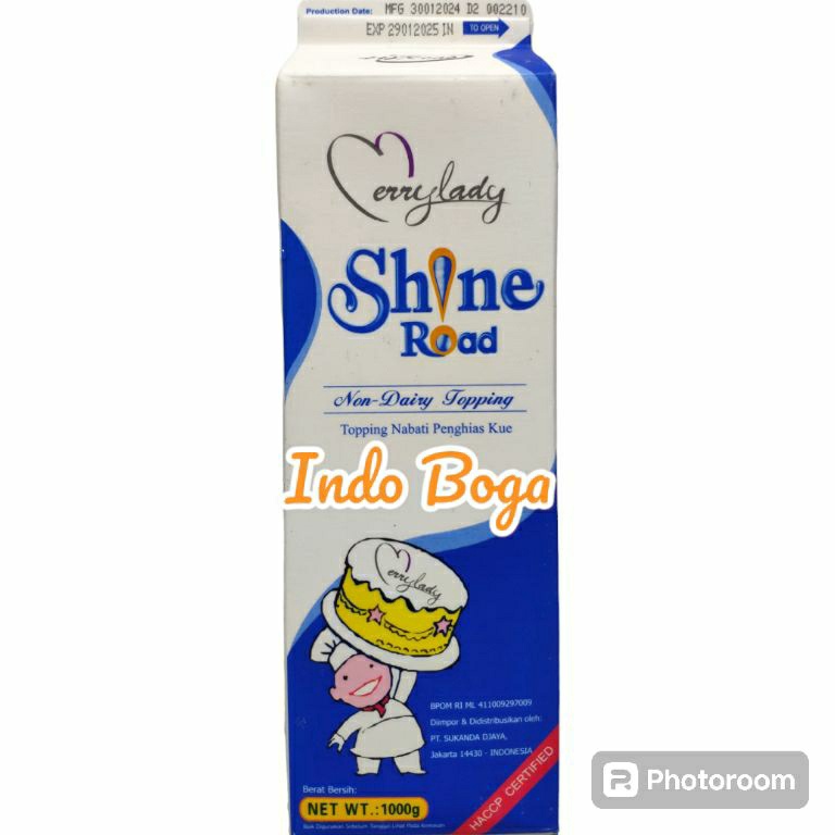 

Meroket Shine road non dairy whipping cream 1 kg shineroad krim kocok HALAL