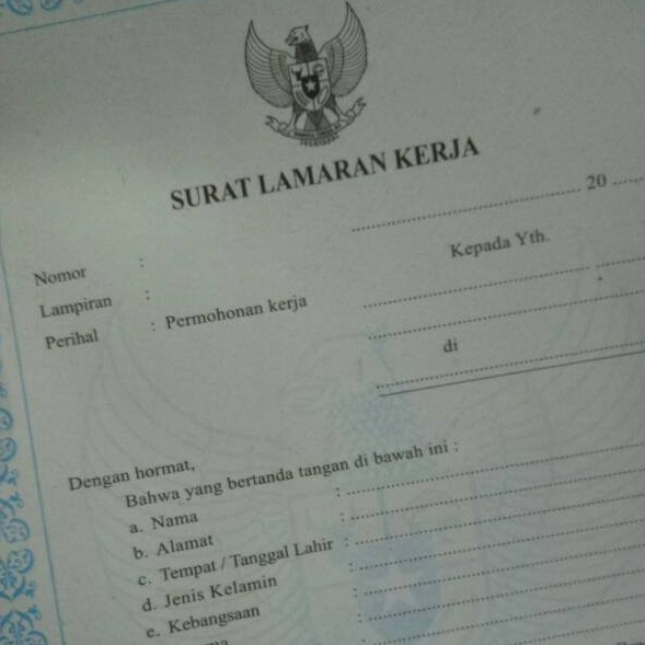 

Diskon Khusus Surat Lamaran Kerja isi 1 lembar