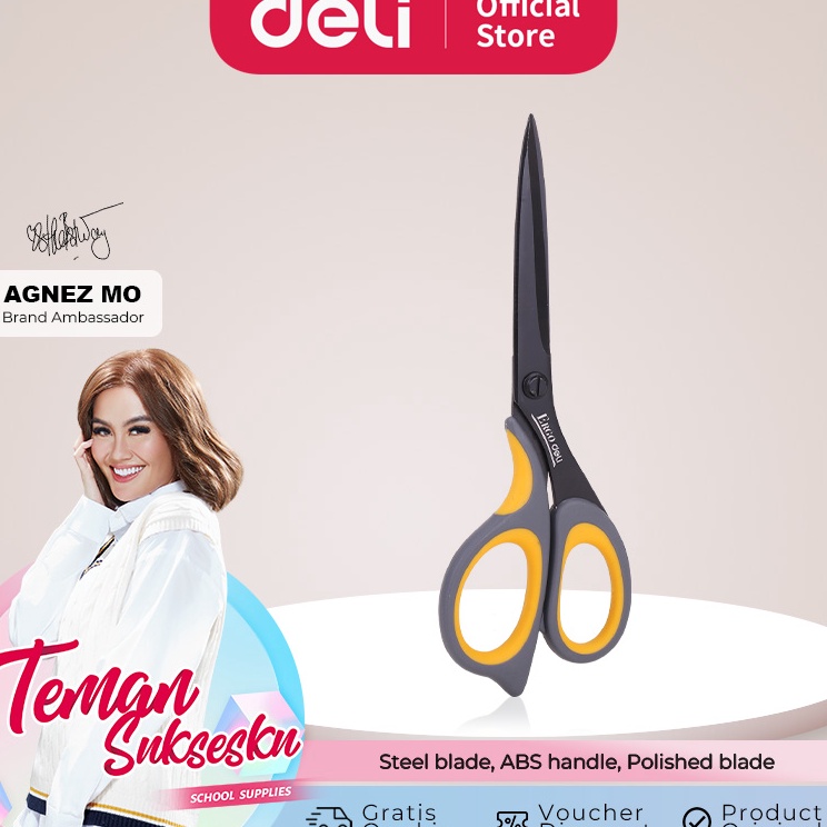 

Free Ongkir Deli Teflon Scissors Gunting Teflon 21mm Anti Lengket Desain Ergonomis E77757
