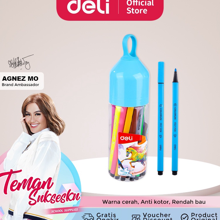 

Langsung Ambil Deli Spidol Warna 1mm 122436 Warna Mudah dihapus dengan di cuci untuk penggunaan EC1536