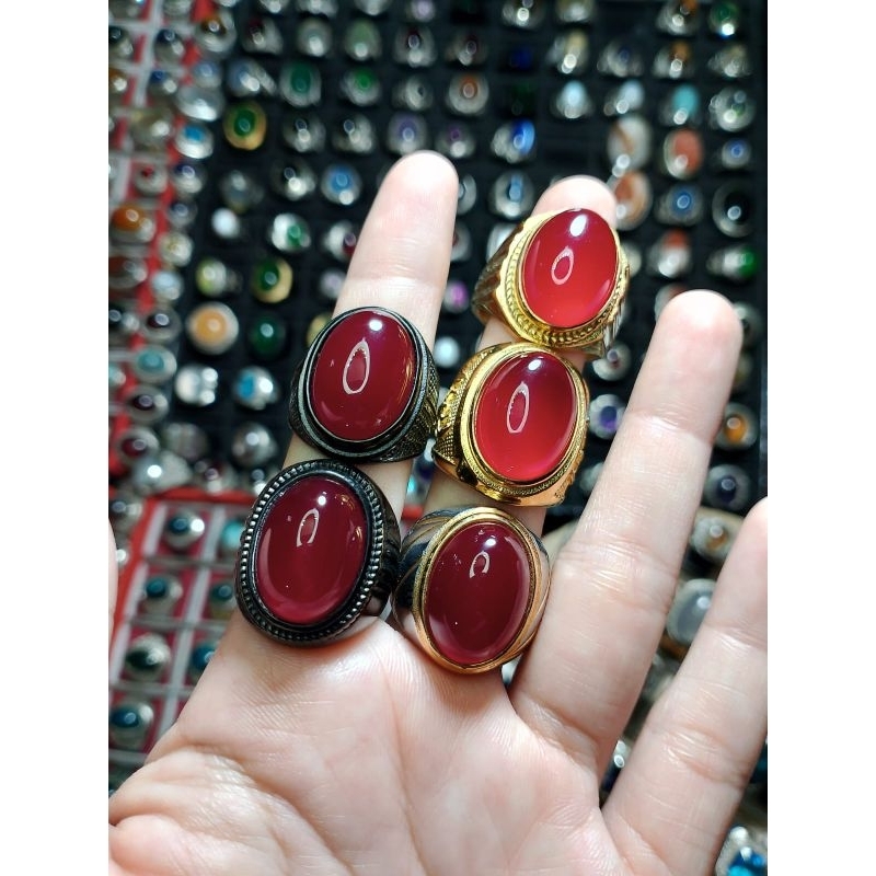 NATURAL ASLI Red baron ring titanium