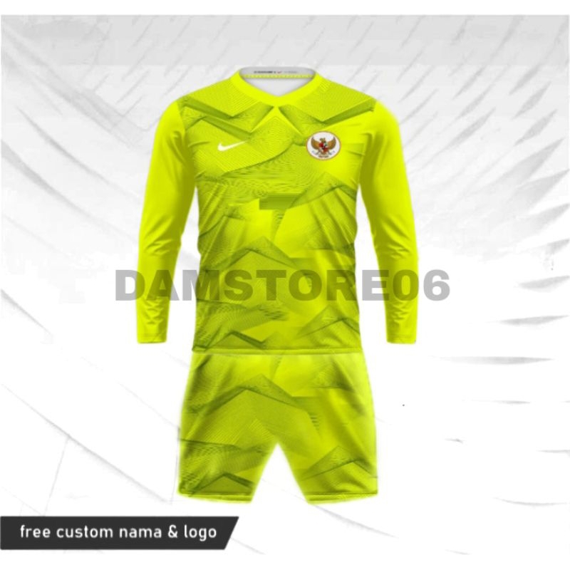 setelan jersey kiper timnas Indonesia kaos kiper baju kiper timnas free custom