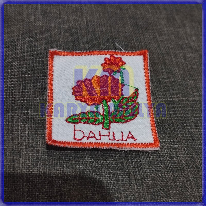 Bet Bordir Tanda Regu Pramuka Bet Bunga Dahlia Tanda Regu Pramuka - Karya Mulya