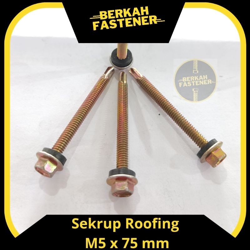 Sekrup Roofing / Atap M5 x 75 mm (7,5 cm) original Lion
