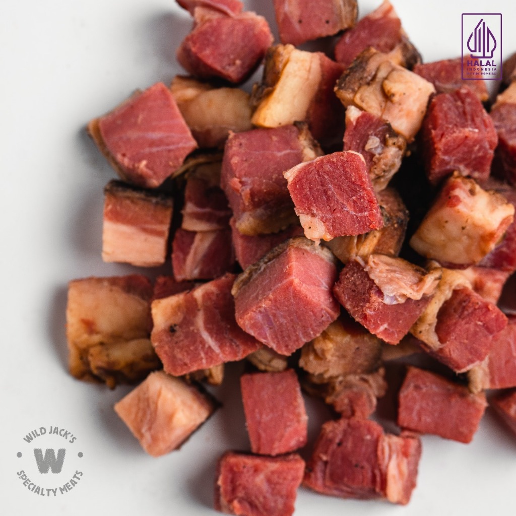 Beef Bacon Cubes / Smoked Beef Bacon / Daging Sapi Bacon - 100gr