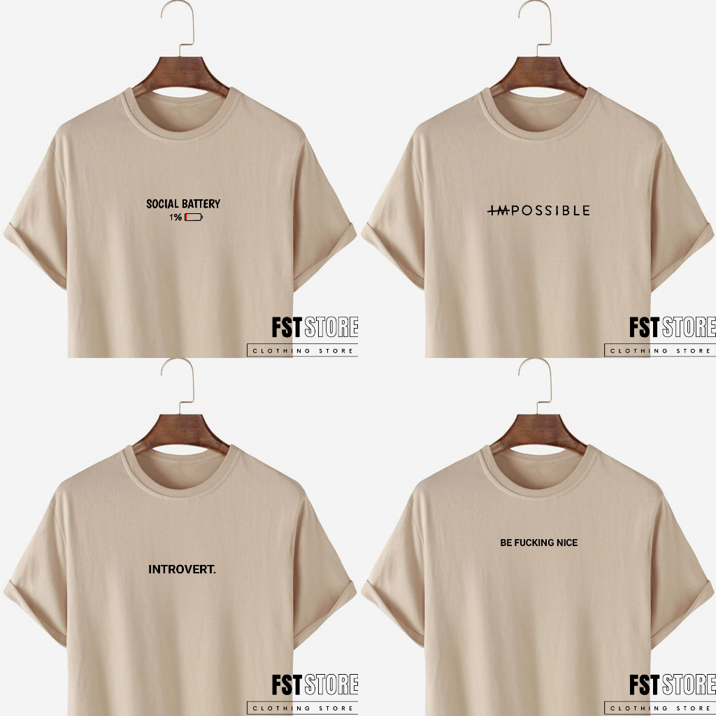 KAOS DISTRO PRIA WANITA DEWASA WARNA COKLAT SUSU MOTIF TULISAN TERMURAH BAHAN KATUN SABLON DIGITAL