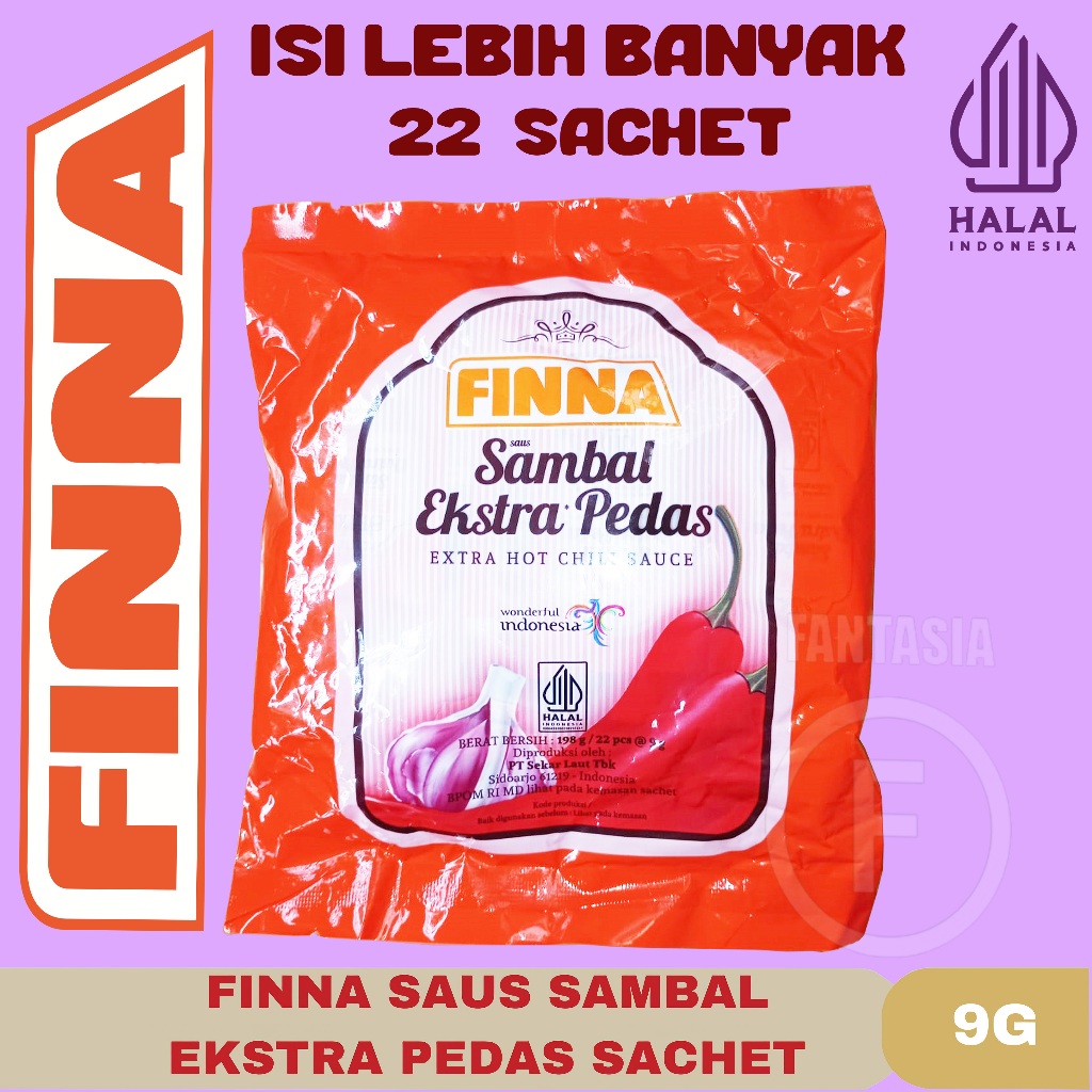 

Finna Saus Sambal Extra Pedas PACK ISI 22 SACHET FUN CORNER DENGAN PAKING AMAN