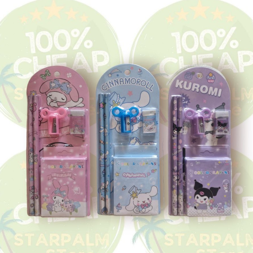 

SET ATK sanrio Crayon pensil rautan 5in1