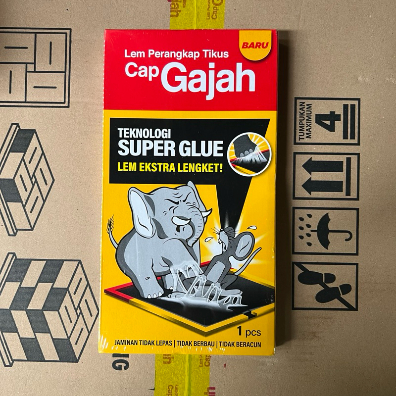 LEM TIKUS CAP GAJAH PAPAN - Super Glue Perangkap Buku Lipat Dus Grosir Murahi