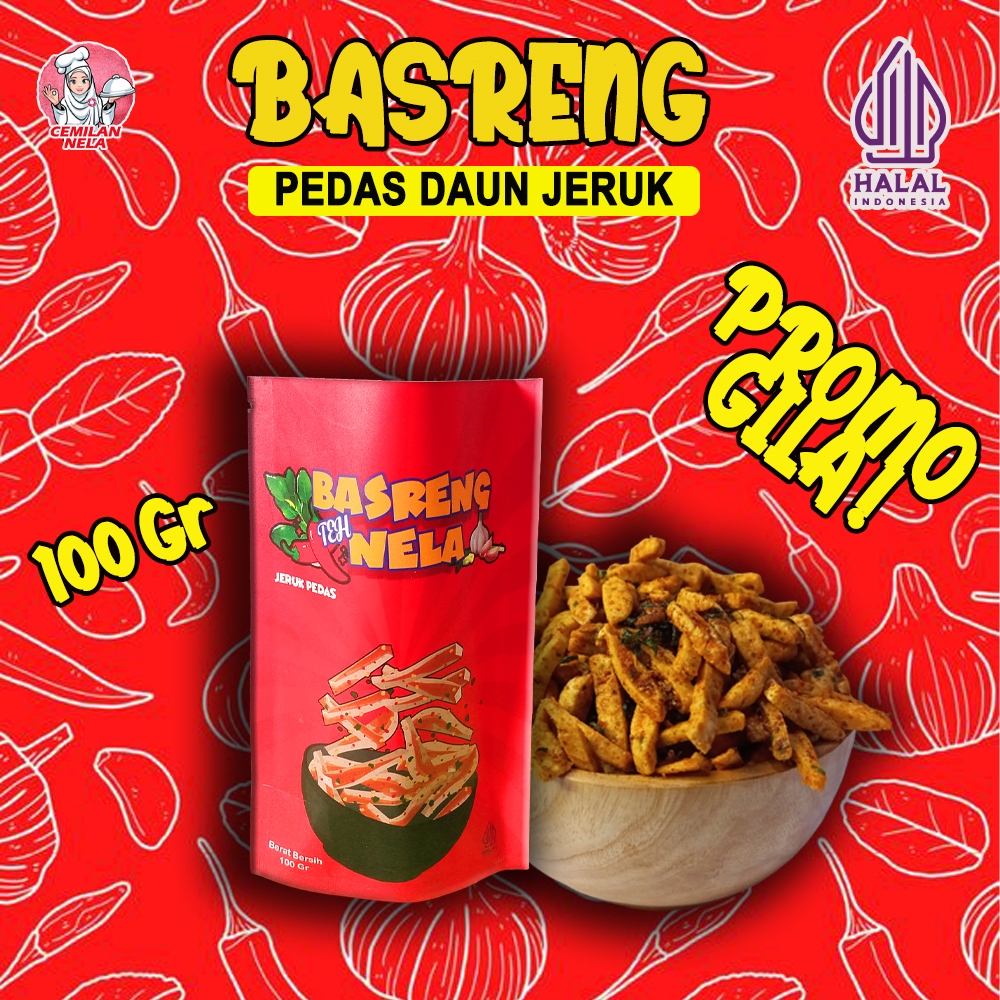 

CEMILAN BASRENG RASA DAUN JERUK - BERAT 100 Gram Basreng pedas viral gurih basreng daun jeruk