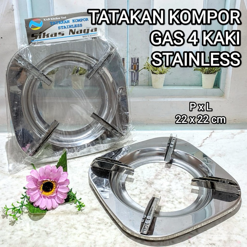 WJ - TATAKAN KOMPOR GAS 4/6 KAKI STAINLESS *2 Pcs