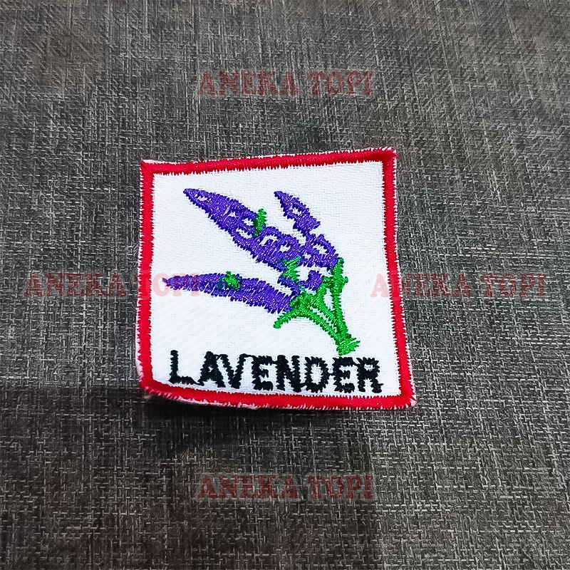 Bordir Tanda Regu Bunga Lavender Atribut Pramuka Bet Bordir Tanda Regu Pramuka - Aneka Topi