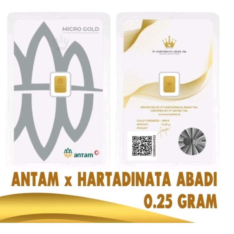 Logam mulia Micro Gold Antam Hartadinata 0.25gram terbaru 2024 premium series