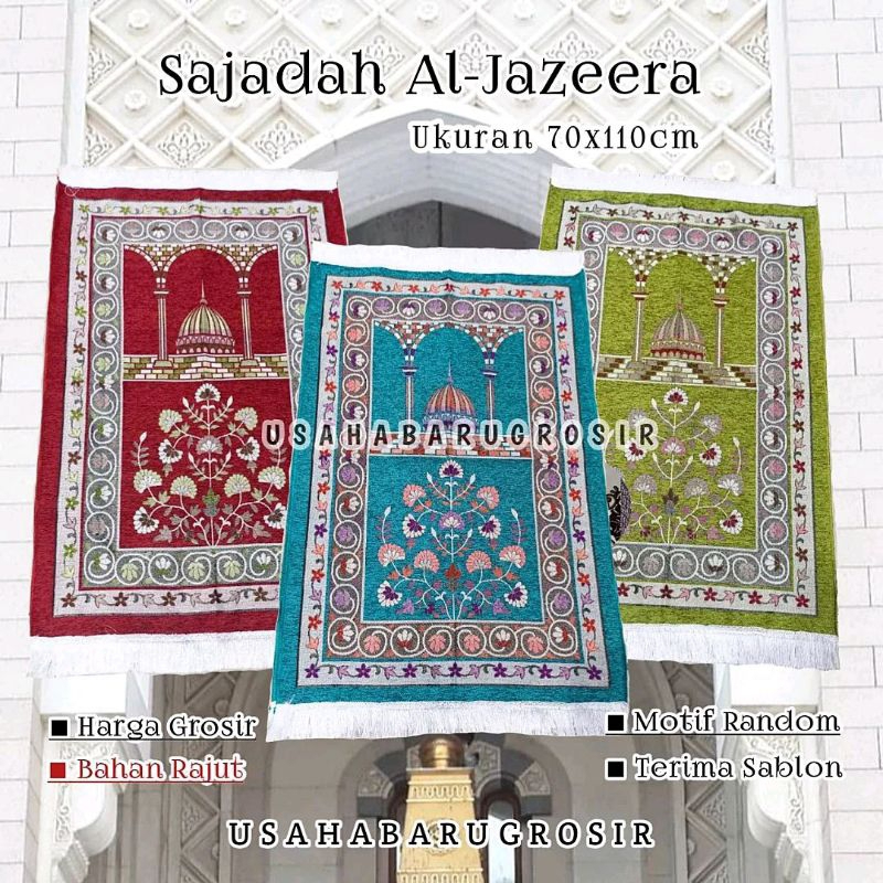 GROSIRAN Sajadah Rajut Turki Al-Jazeera Banyak Motif Isi 10 Pcs Ukuran Standart