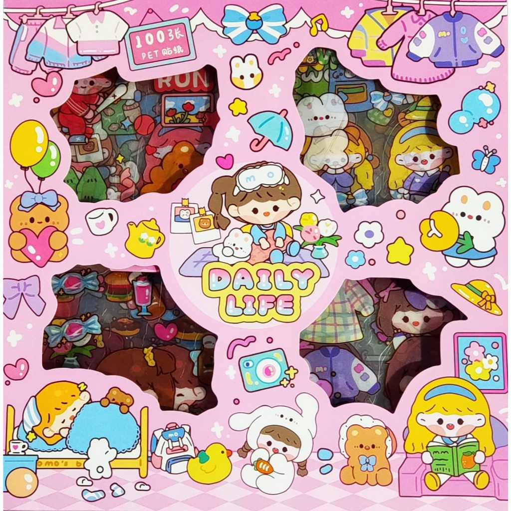 

COD Stiker 2D SANRIO KURUMI PLAYDIARY DIALYLIFELucu 100 Lembar Anti Air Stiker kartun tahan air PET