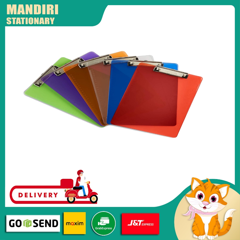 

Clipboard Papan Jalan Alas Ujian Transparan Bening kecil