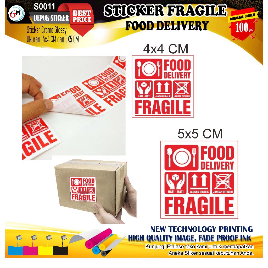 Stiker Food Delivery Fragile