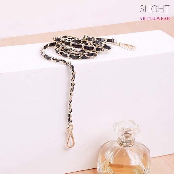 KODE C74C SLIGHT Rantai Tali Tas Clutch Panjang Stella hitam Putih Silver Emas Cokelat dan Kuning