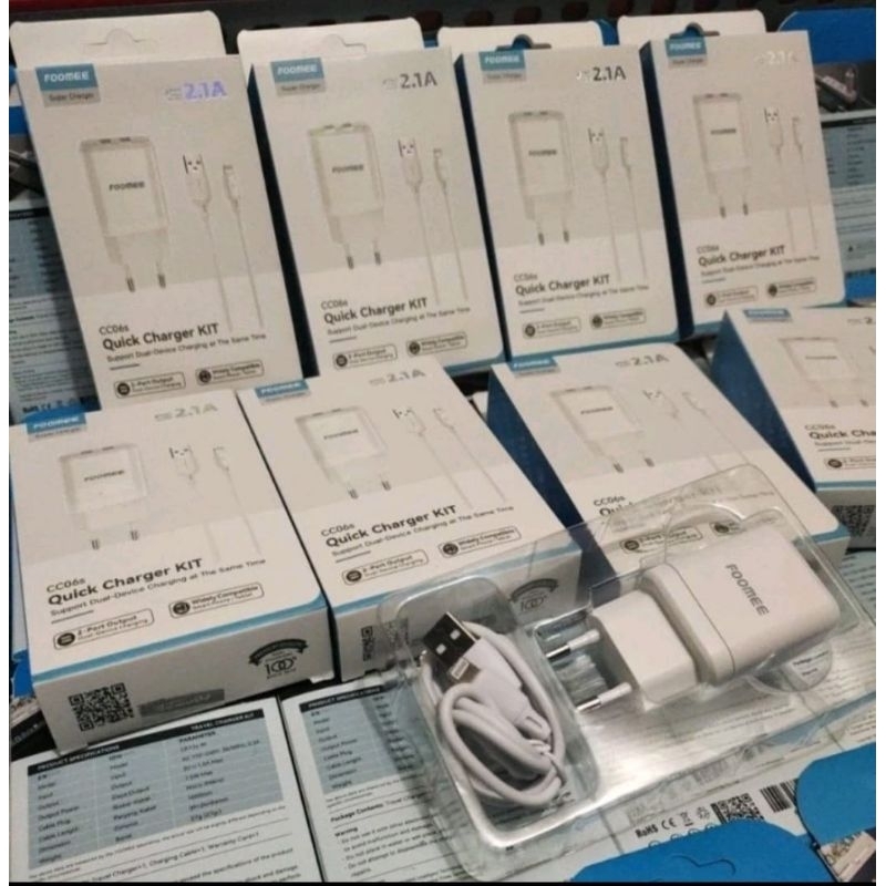 Foomee CC06S Charger Original Travel Charger Lightning 2,1Ampire dual port Lightning Fast Charging