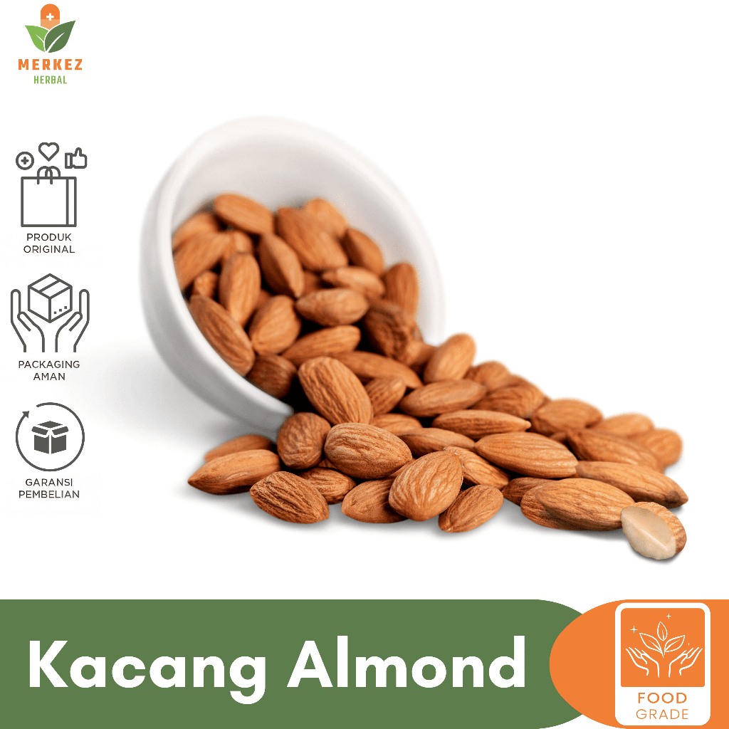 

Kacang Roasted Almond Panggang Siap Makan 100 Gram / Almon Roasted Kupas Matang Premium Camilan Diet