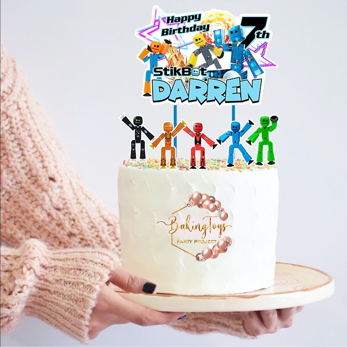 Stikbot Topper Cake Topper Cake Birthday / Hiasan Kue Ulang Tahun