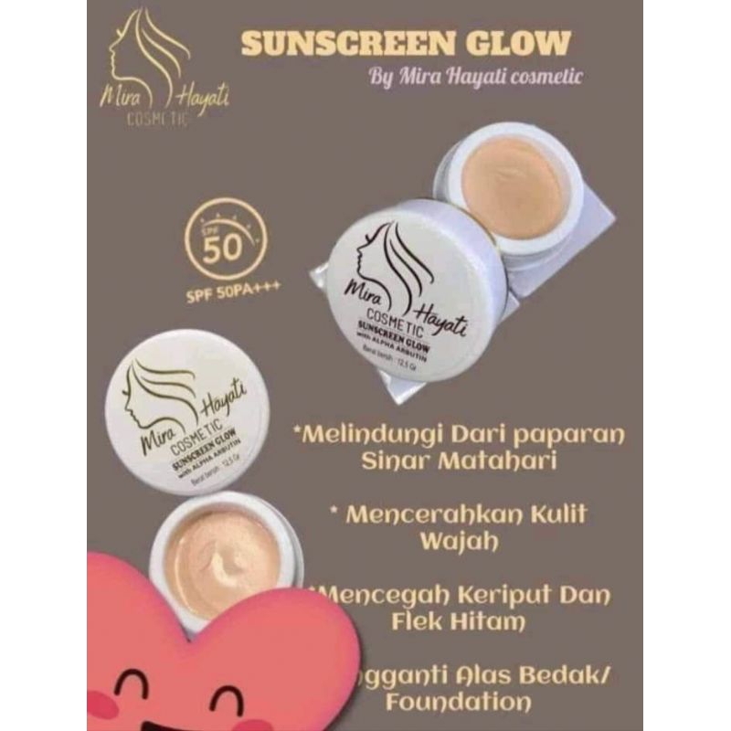 Sunscreen Glow MH Mira Hayati Cosmetic Original
