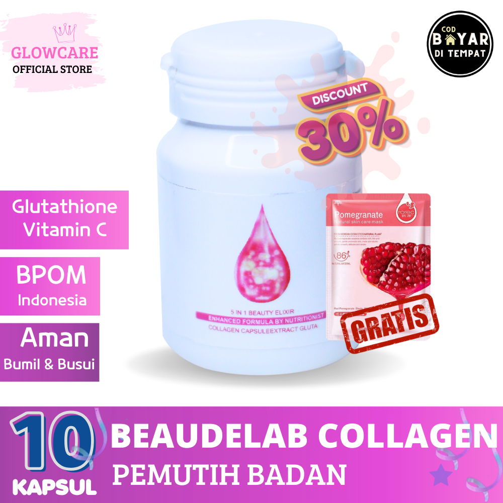 Beaudelab Collagen Drink Pemutih Badan Permanen 10 Kapsul Minuman Pemutih Badan Permanen BPOM