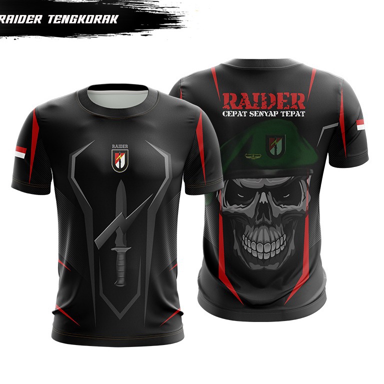 KODE I1J7 KAOS JERSEY PRINTING RAIDER TNI FULLPRINT TERLARIS BAHAN TEBAL MENYERAP KERINGAT COCOK UNT
