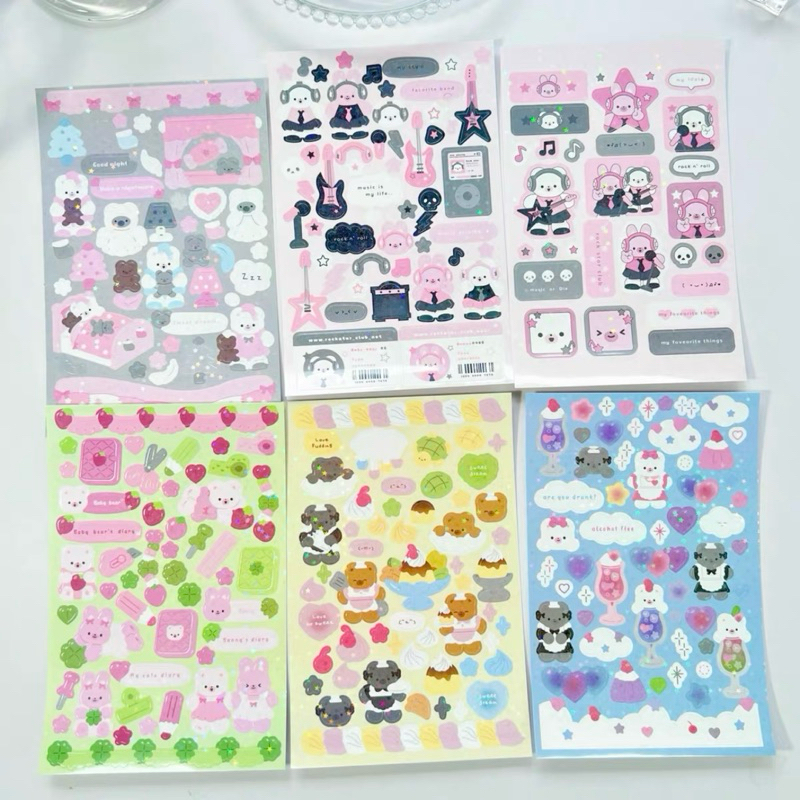 

sticker deco korean photocard stiker confetti bear readystock B904 B1701