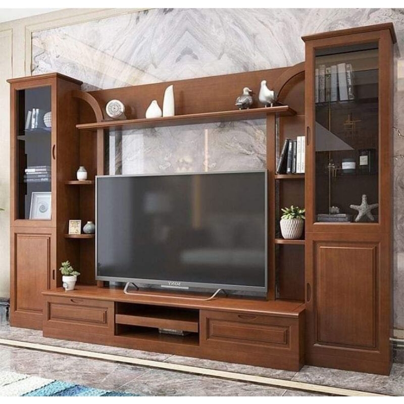 BUFET TV KAYU JATI_MEJA TV MINIMALIS KAYU JATI_BUFET TV MODERN