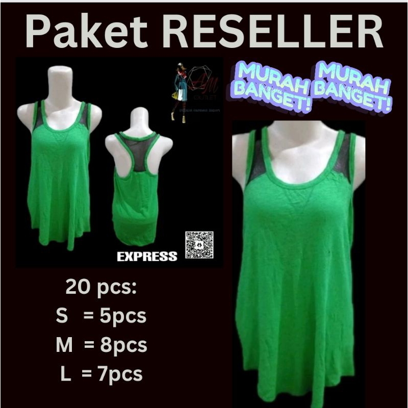 paket reseller grosir tanktop olahraga atasan wanita bigsize jumbo termurah baju sehari hari