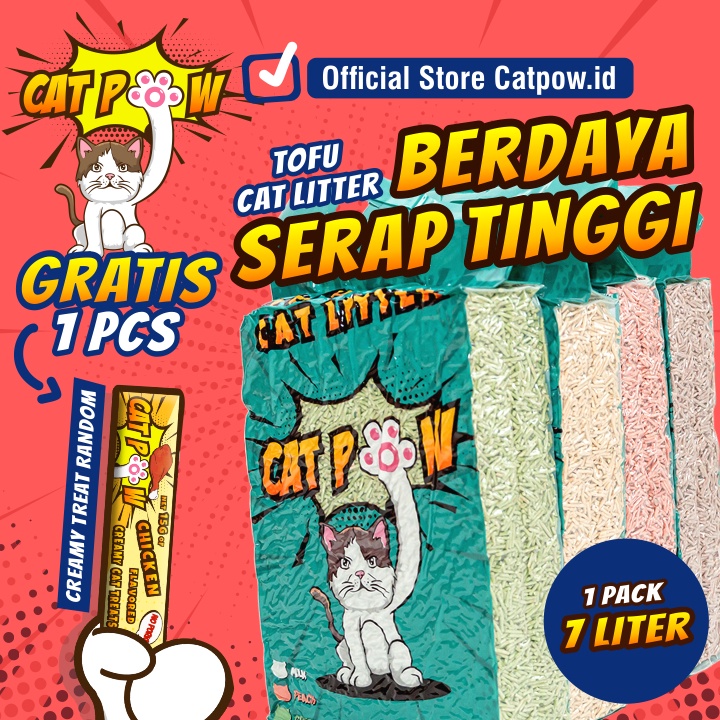 KODE K3N CATPOW Tofu Cat Litter Pasir Kucing 7 Liter Cat Litter Box Jumbo Pasir Kucing Tofu Litter B