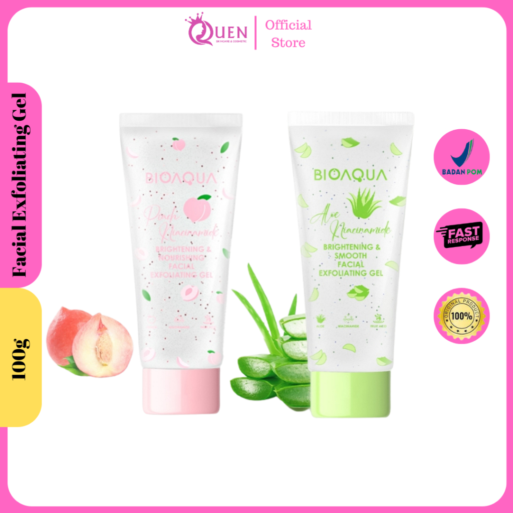 BIOAQUA Scrub Wajah Peeling Gel Niacinamide Brightening & Smooth Facial Exfoliating Gel Wajah 100g E