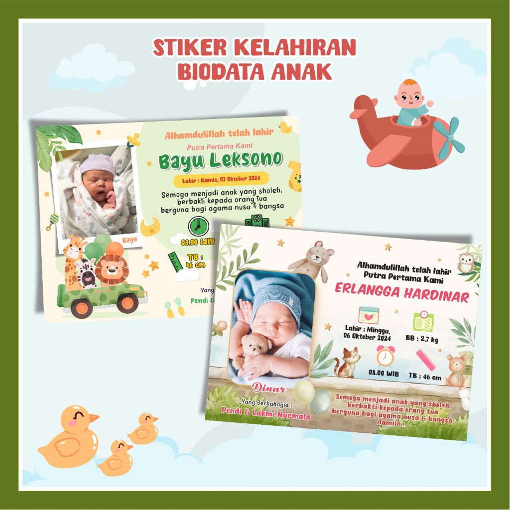 

Stiker Biodata Kelahiran Anak Tema Baby Boy