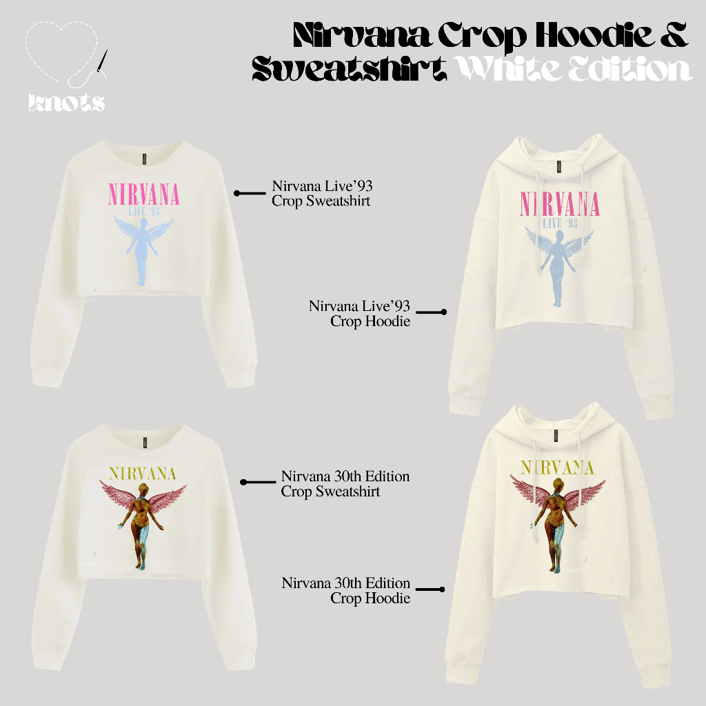 Nirvana Crop Hoodie & Sweatshirt (White Edition) - HM