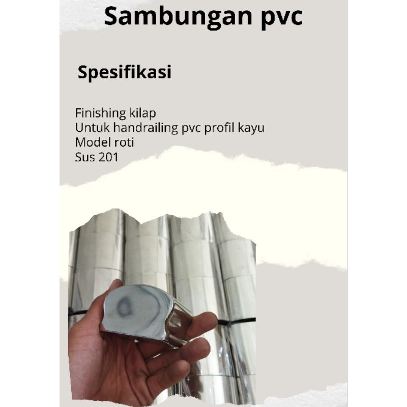 Cover handle pvc / tutup pegangan tangga pvc / tutup handrailing pvc railing tangga stainless